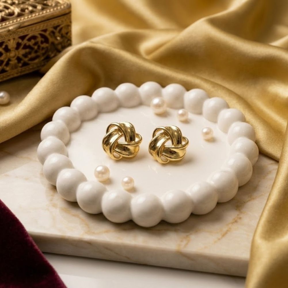 Sculpted Knot Stud Earrings