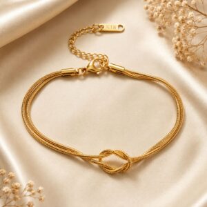 Eternal Knot Rakhi Golden